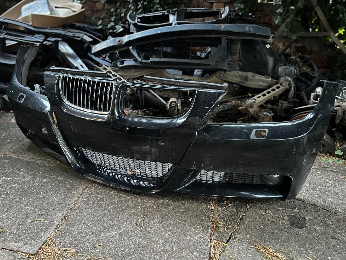 BMW E90 E91 Front Bumper M Sport Complete Black Sapphire Metallic - 475