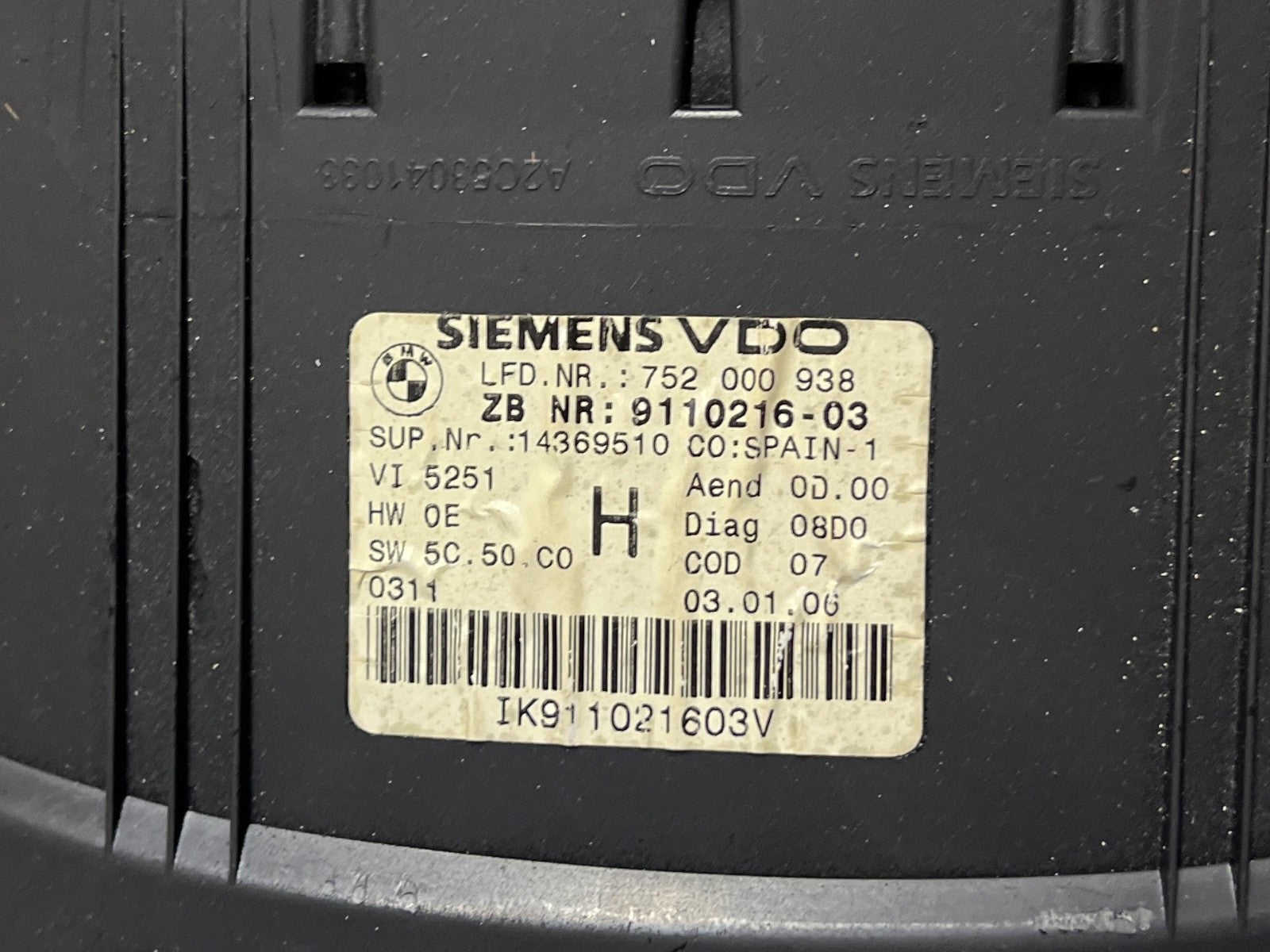 BMW X3 E83 LCI M57N2 Diesel Instrument Cluster Speedo Clocks Manual 3448408