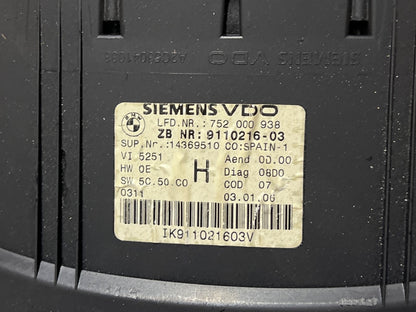 BMW X3 E83 LCI M57N2 Diesel Instrument Cluster Speedo Clocks Manual 3448408