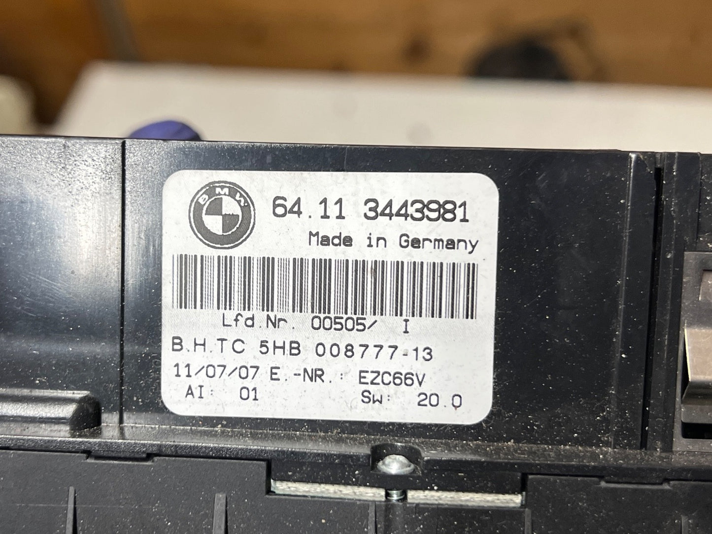 BMW X3 E83 Automatic Air Conditioning Climate Control Panel Black 3417445