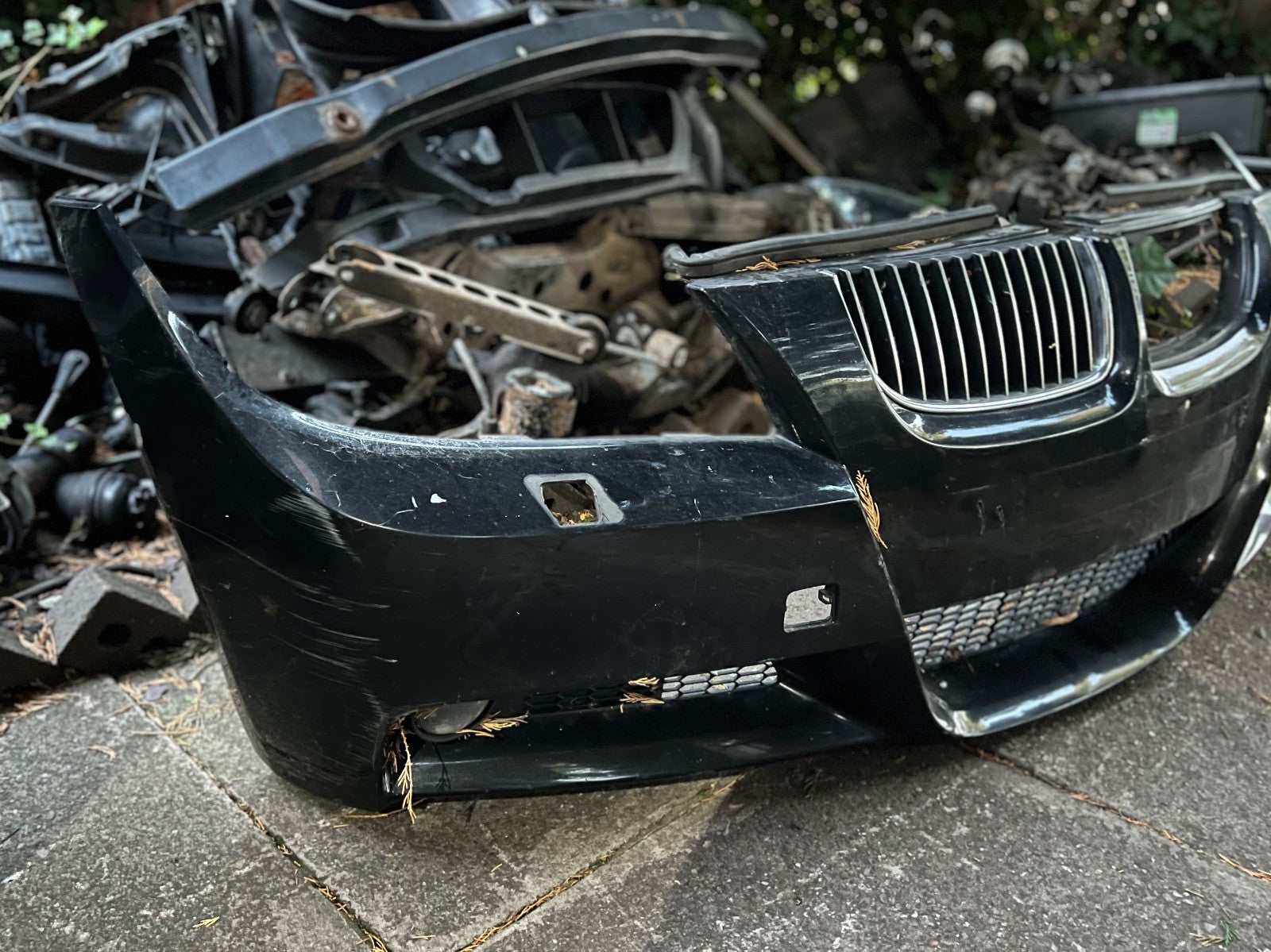 BMW E90 E91 Front Bumper M Sport Complete Black Sapphire Metallic - 475
