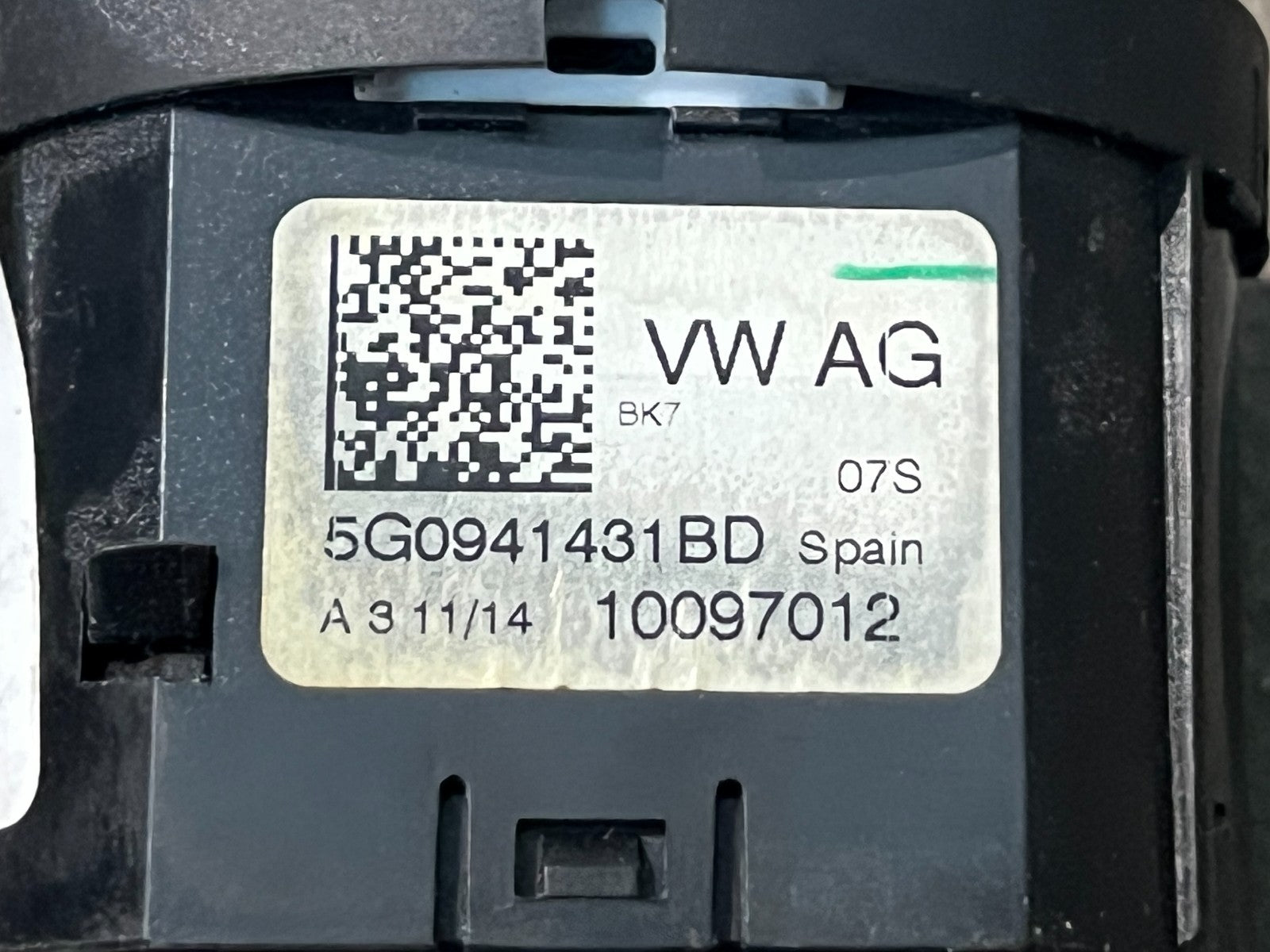 VW Golf MK7 Headlight Switch Module 5G0941431BD Used - Fits 2013-2020