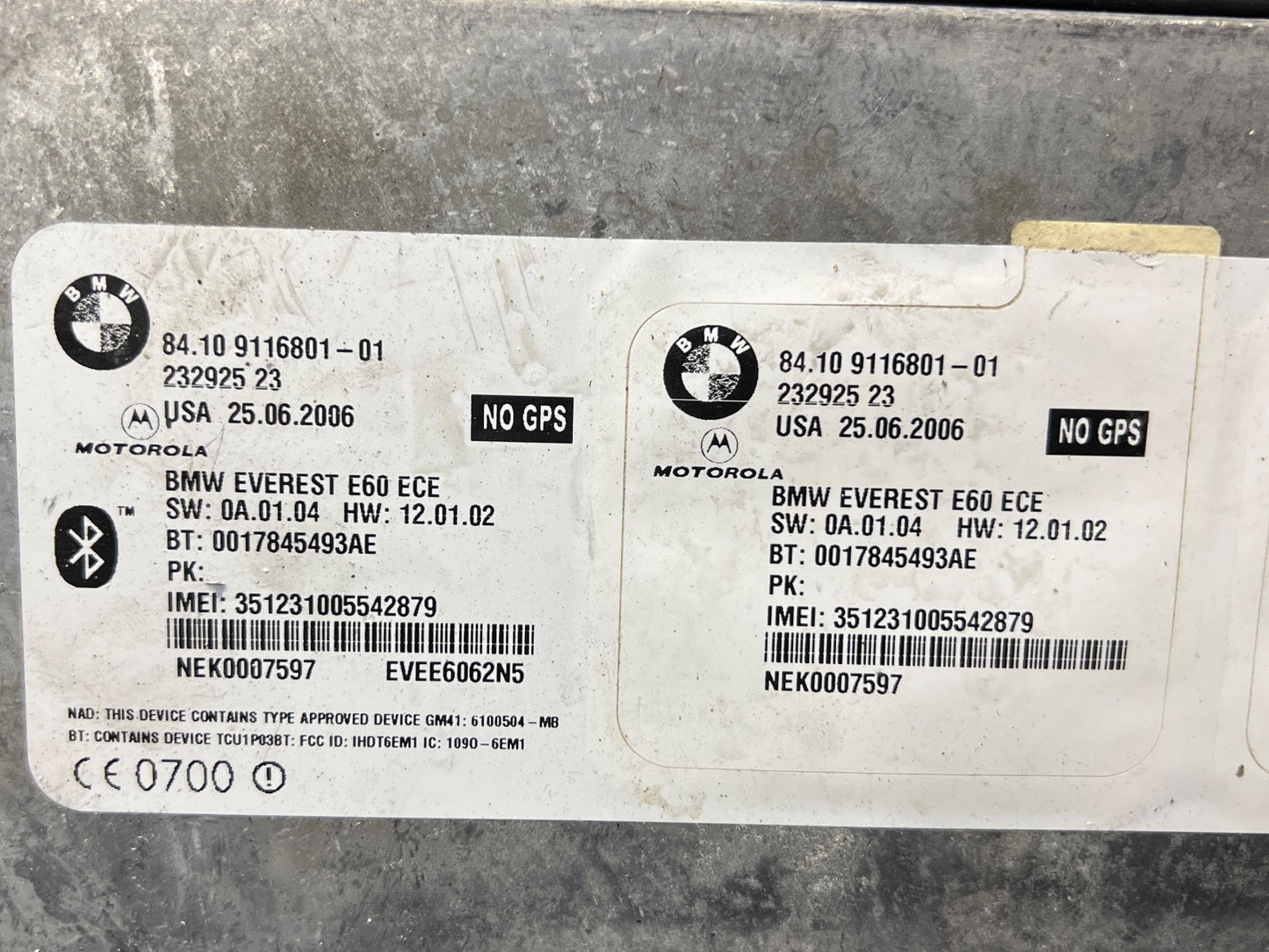 BMW E60 E61 M5 E90 E91 E92 M3 BLUETOOTH MODULE TELEMATICS CONTROL UNIT 9116801