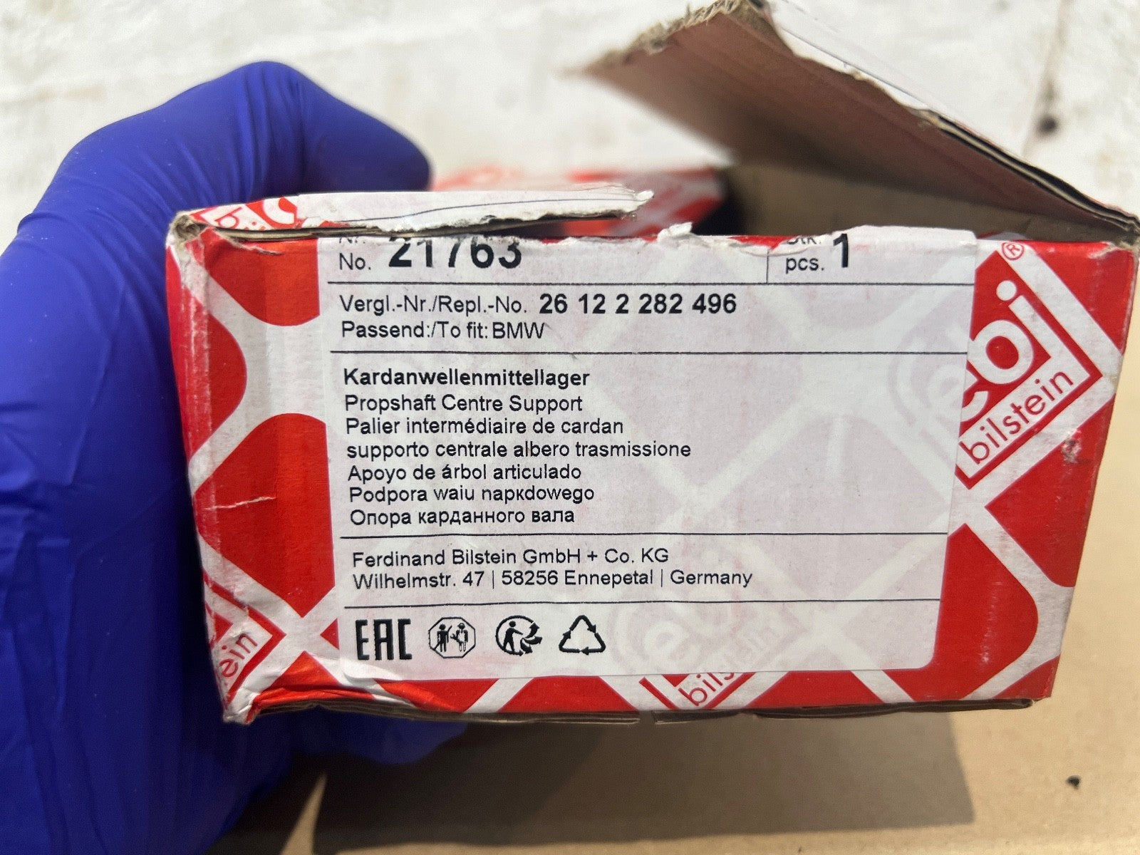 BMW 3 Series E46 Propshaft Centre Support Inc Ball Bearing Febi 21763 2282496