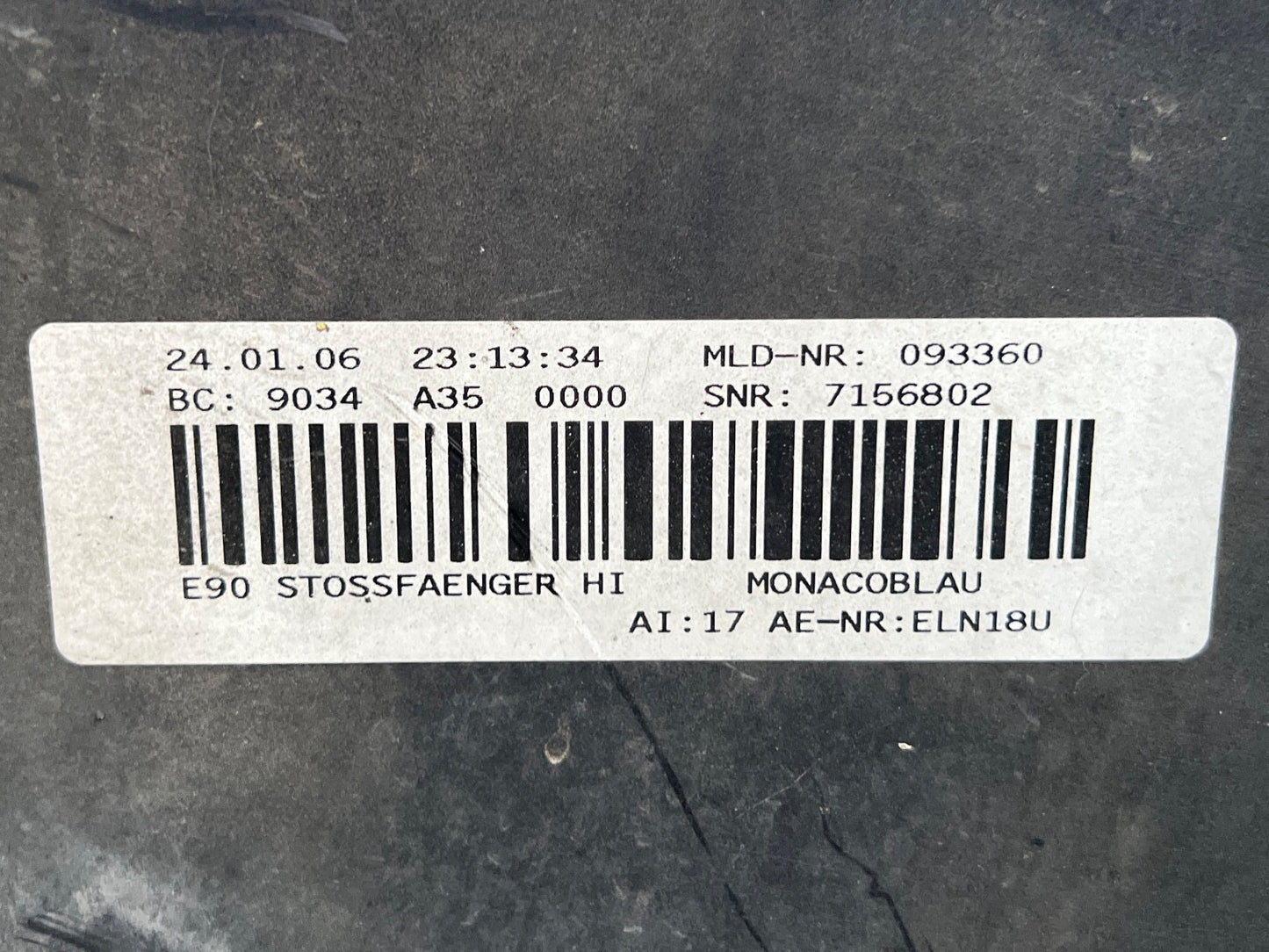 BMW 3 Series E90 Saloon Monocco A35 Blue Metallic SE Rear Bumper PDC MINT