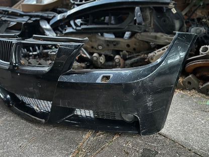 BMW E90 E91 Front Bumper M Sport Complete Black Sapphire Metallic - 475