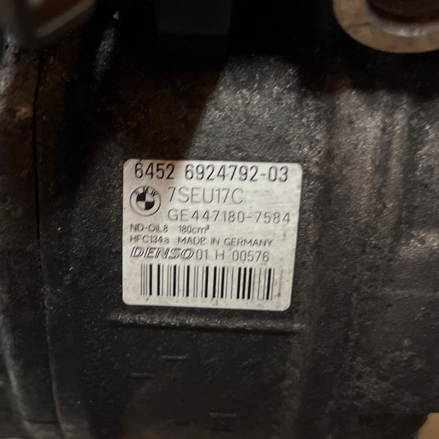 BMW 3 SERIES E90 E92 E93 330D M57N2 AC AIR CONDITION AIRCON COMPRESSOR 6924792