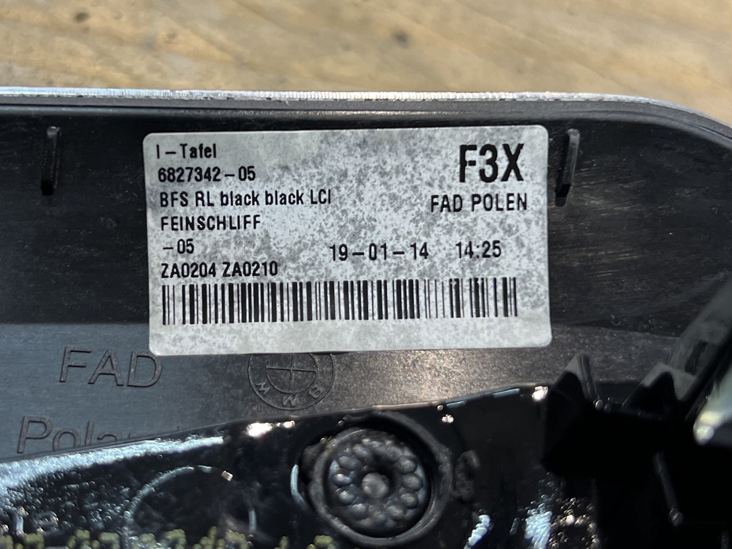 BMW F30 F31 F32 F33 F34 F36 Dashboard Trim panel aluminum trim panel 6827342