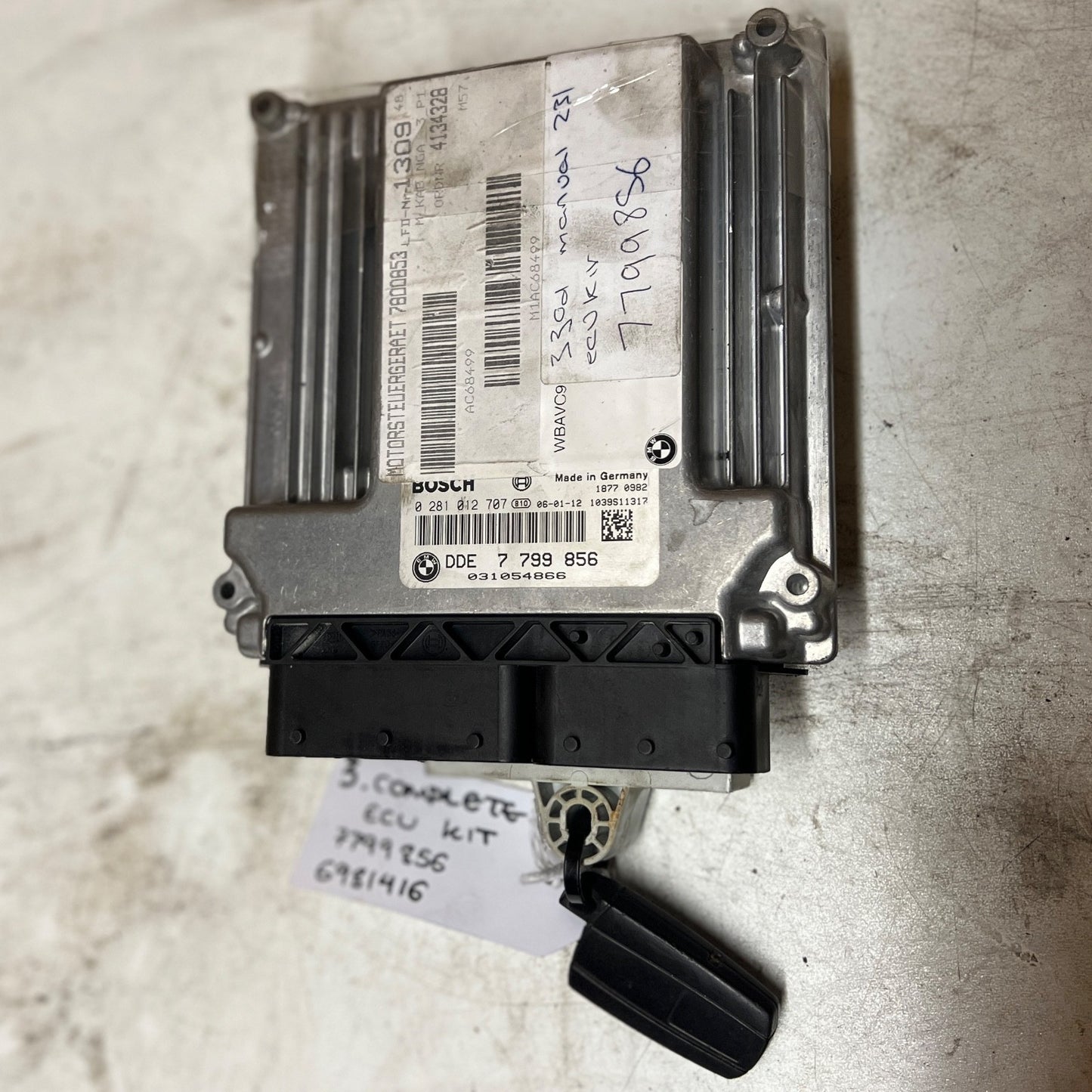 BMW MANUAL E60 E61 E90 E91 330d 530d M57N2 231HP ECU KIT DDE 7799856 CAS2 + Key