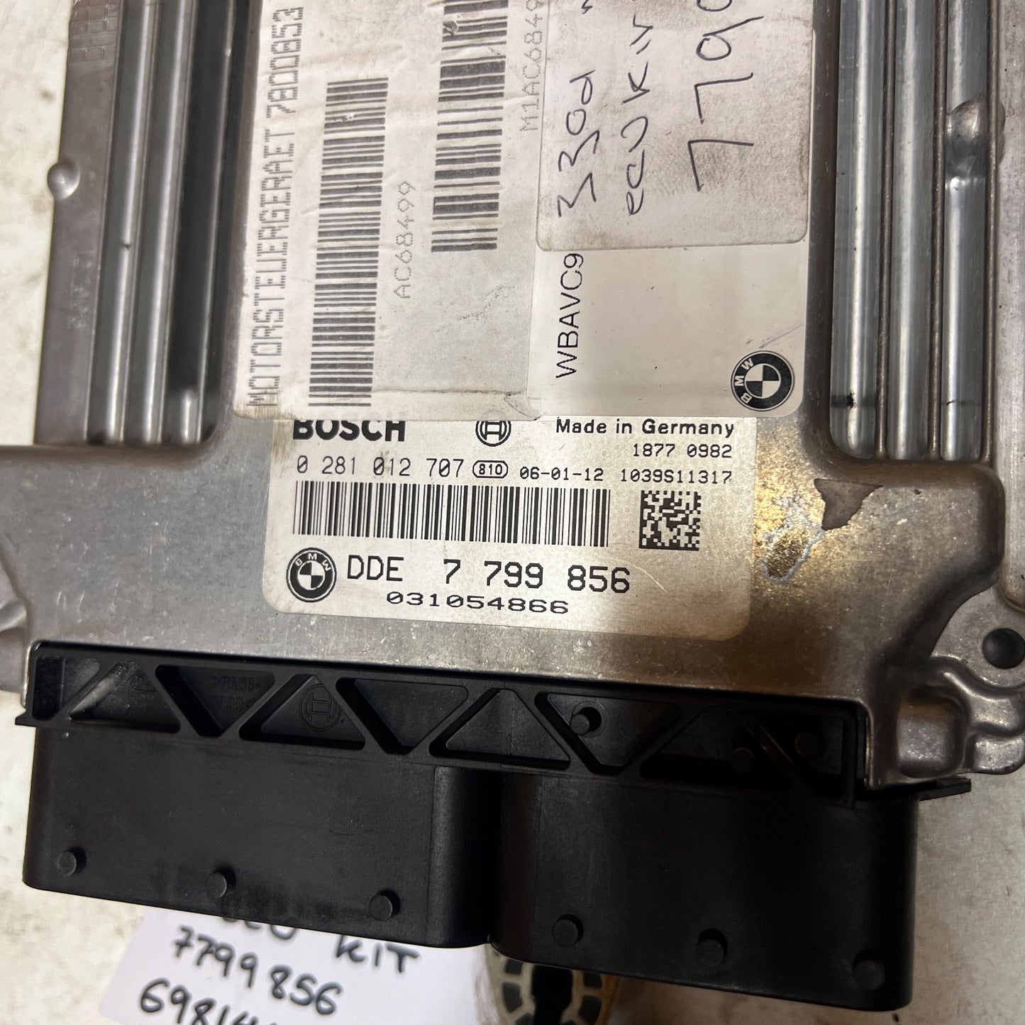 BMW MANUAL E60 E61 E90 E91 330d 530d M57N2 231HP ECU KIT DDE 7799856 CAS2 + Key