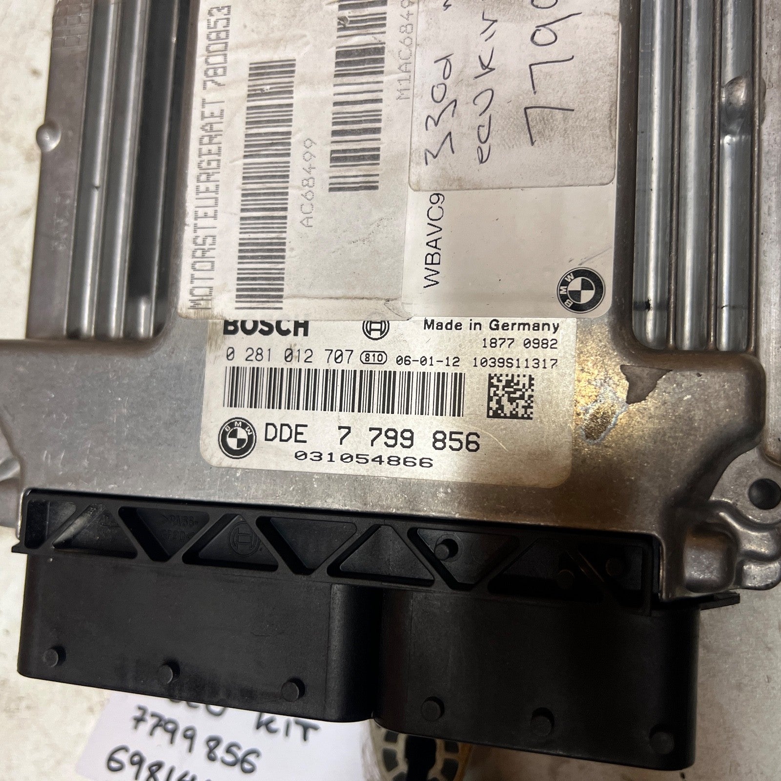 BMW MANUAL E60 E61 E90 E91 330d 530d M57N2 231HP ECU KIT DDE 7799856 CAS2 + Key